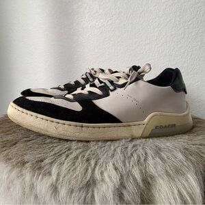 Coach Men’s Black & Cream Low-Top Leather Sneakers